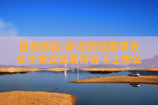 卧龙新能:卧龙新能董事会关于本次交易符合《上市公司监管指引第9号――上市公司筹划和实施重大资产重组的监管要求》第四条规定的说明