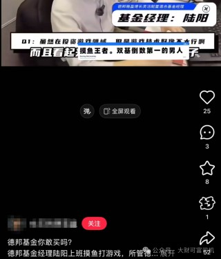 网友怒怼德邦基金把“基金经理打游戏”当素材