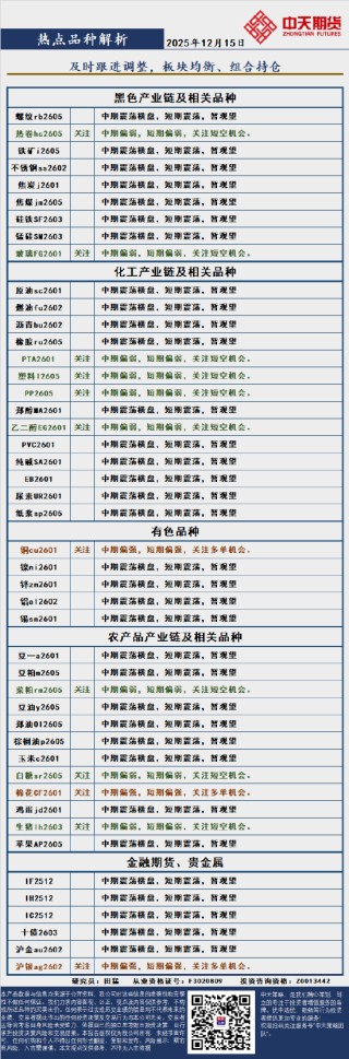 中天策略:12月15日市场分析
