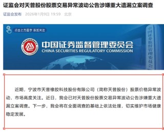 16倍大牛股天普股份暴雷！证监会立案调查