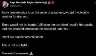 共和党众议员公开批评特朗普空袭伊朗核设施决定