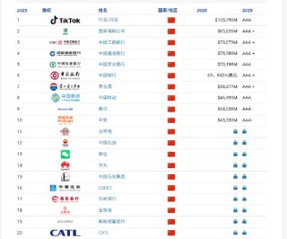 Brand Finance2025年中国品牌价值500强：比亚迪、宁德时代和微信成显著品牌感知力企业