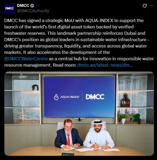 全球首个淡水数字资产代币于迪拜推出，开启水资源交易新尝试
