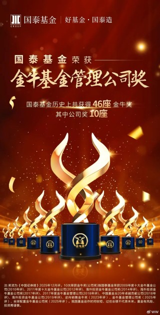 国泰基金荣获三项金牛奖