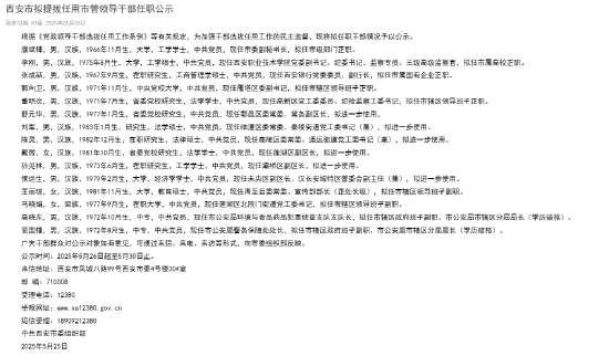 西安银行副行长张成喆拟任市属国企正职  第1张