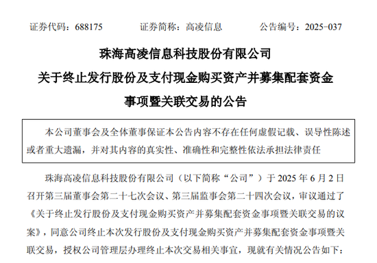 688175,终止重大资产重组 第1张 688175,终止重大资产重组 第1张