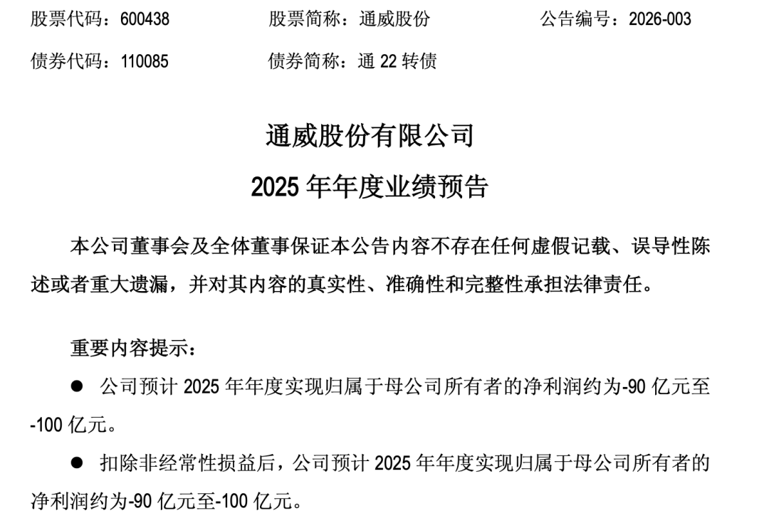 三家光伏龙头公司,2025年业绩预亏,合计超160亿元 第2张 三家光伏龙头公司,2025年业绩预亏,合计超160亿元 第2张