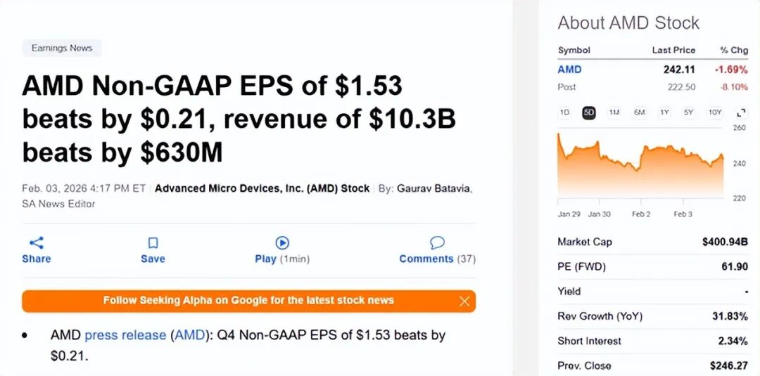 AMD财报解读：因错误的原因受到惩罚  第2张