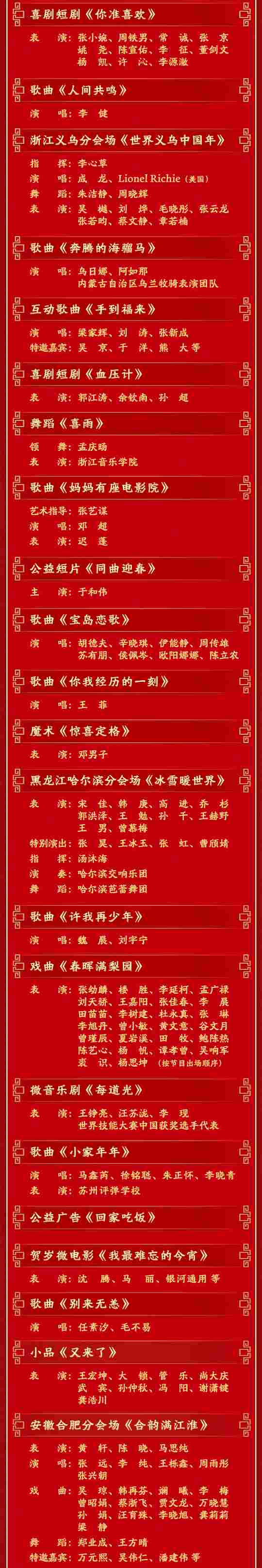 刷屏!春晚,节目单来了!为何晚上8点开始?还有这些热搜…… 第2张 刷屏!春晚,节目单来了!为何晚上8点开始?还有这些热搜…… 第2张