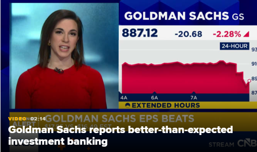 高盛盘前跌4% 一季度股票交易收入创纪录、业绩超预期 第1张 高盛盘前跌4% 一季度股票交易收入创纪录、业绩超预期 第1张